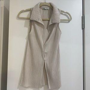 Zara collared sleeveless shirt